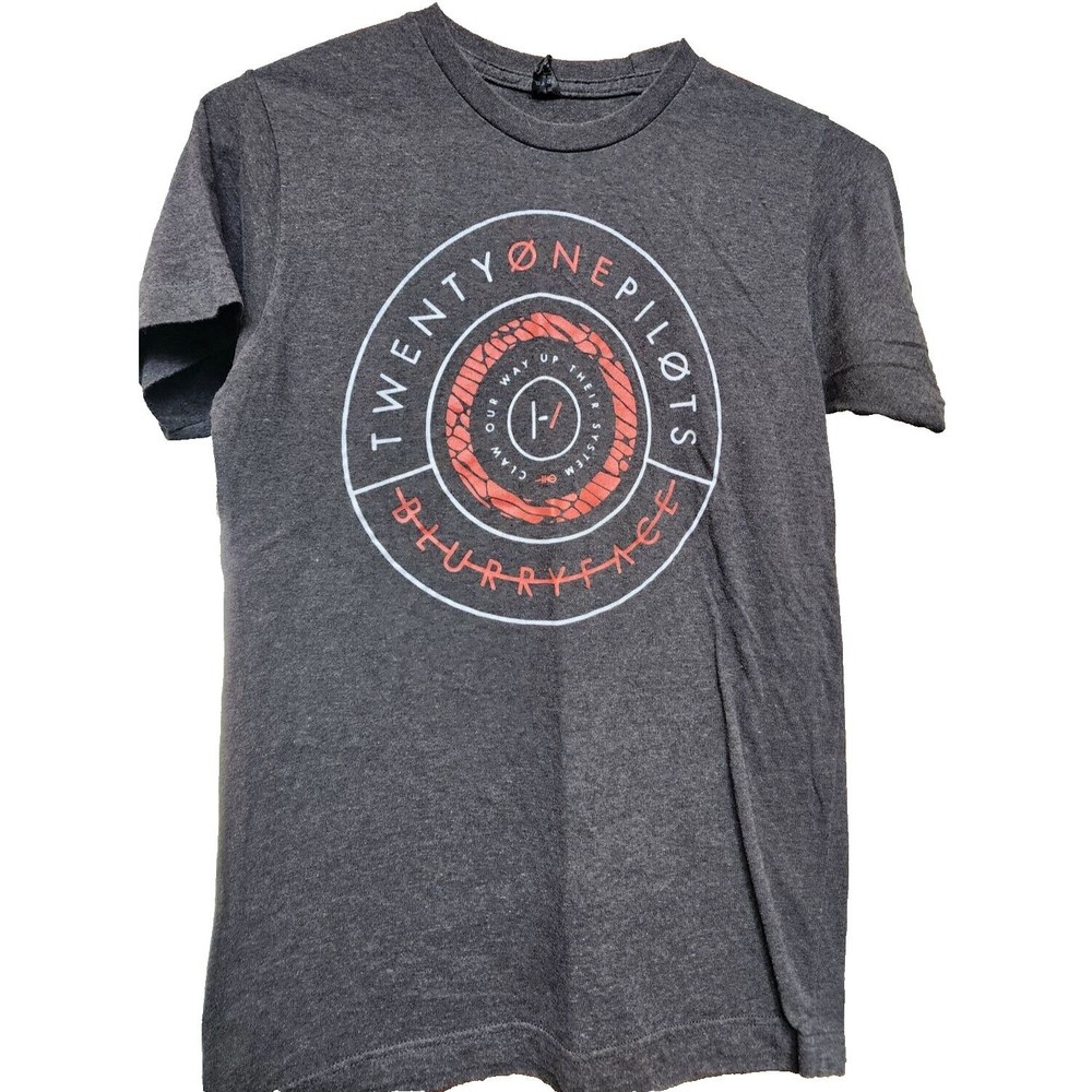 Twenty One Pilots Blurry Face Band T-Shirt Gray Small Alternative Indie 2015